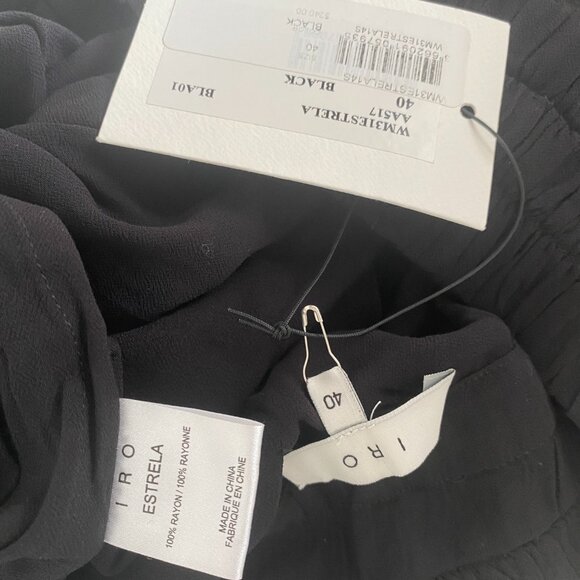 NWT IRO Black Asymmetric Draped Mini Pull On Skirt Size FR 40 M L MSRP $245 - Picture 8 of 9